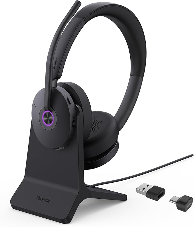 Yealink BH74 with Stand Active Noise Canceling Wireless Headset with Mic by RedefineYourWorkplace