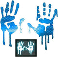customTAYLOR33 High Intensity Grade Reflective Bloody/Dripping Hands Decals for Helmets, Windscreens, Rear Windows, Bumper Stickers (7 inches Height, Baby Blue)