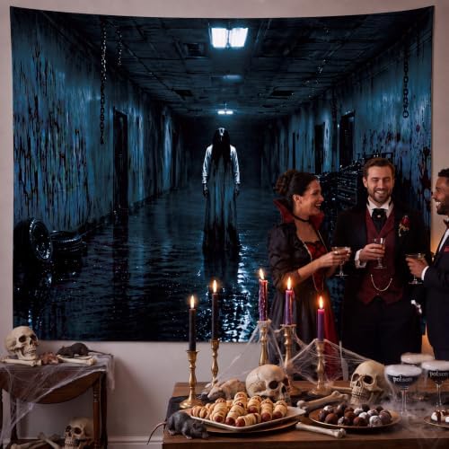 Teenyyou Halloween Garage Door Cover 7x8 Ft Female Ghost Scene - Image 6