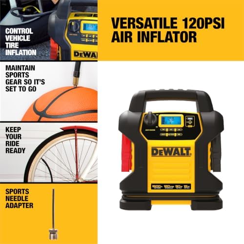 DEWALT DXAEJ14 1600 Peak Amp Jump Starter with 120 PSI Air Inflator - Image 3