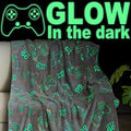 Jekeno Glow in The Dark Gaming Blanket Gamer Game Controller Throw Gift Toys for Kids Boys Teen Son Adults Gamepad Presents Easter Birthday Christmas Bedroom Decor Luminous Blanket Grey 50"x60" by Jekeno