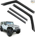 Rain Guards for Jeep Wrangler JK 2007-2018, Tape-on Side Window Deflectors for by LETINGFAR