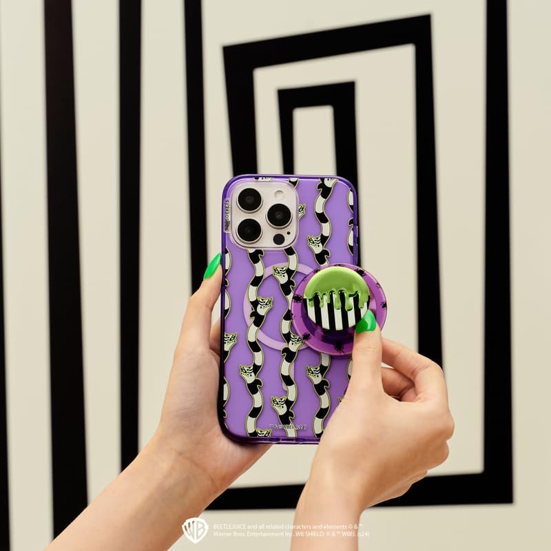 PopSockets iPhone 16 Plus Case Compatible with MagSafe, Phone Case for iPhone 16 Plus, Wireless Charging Compatible, Case Only, Beetlejuice - Sand Snakes