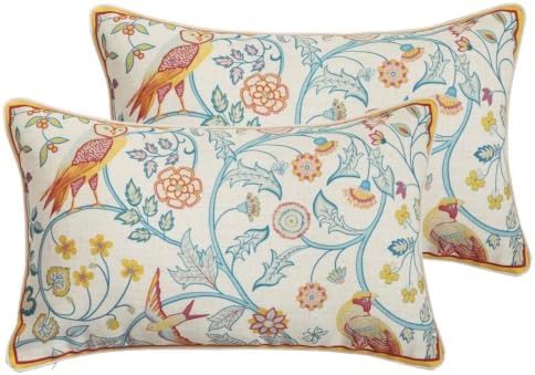 patdrea Designer French Lumbar Throw Pillow Cover,12"x20",Set of 2 by patdrea