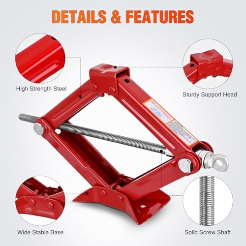 Nilight Scissor Jack for Car 1.5 Ton 3307 lbs, Lift Jack Kit w Crank Handle - Image 4