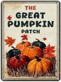Happy Thanksgiving Vintage Tin Sign The Great Pumpkin Patch Metal Wall Decoration for Living Room Shop Office Mall Diner 12x16Inch by Unknown
