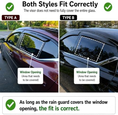 Nilight Outside-Mount Window Rain Guards for Chevy Equinox 2010-2017, 4PCS