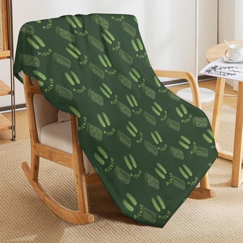 Socira Green Funny Pickle Blanket Throw Blanket Green Funny Pickle Gifts for Women Men Soft Sofa Throws for Travel Camping Bed Home Decor Car Birthday Gift 60"*80"（150 * 200cm） - Image 4