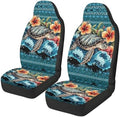 Boho Turtle Aztec Car Seat Covers Universal Front Seat Cover Stretch Polyester Fabric Cover Removable Automotive Accessories Universal Fit for Most Cars