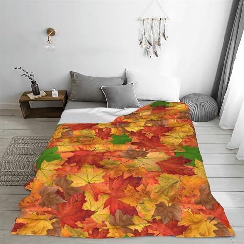 Fall Maple Leaves Throw Blanket - Soft, Cozy, Fluffy, Warm for Kids, Women, Men - Autumn Leaf Blanket for Sofa, Couch, Bed, Home Fall Decor, Christmas, Birthday Gifts - 80"X60" - Image 4
