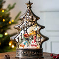 Christmas Snow Globe Lantern Water Glittering Buildings Santa's Deer with Music& Timer, USB Lined and Battery Operated Lighted Lantern for Christmas Festival Decoration Gifts by ZQQLITE