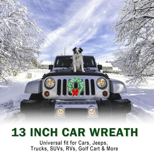 moveland Large LED Car Wreath for Car Front Grill Fit Jeeps Trucks SUVs RVs - Image 5