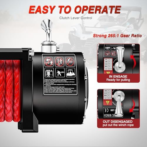 Nilight 13500lb Electric Winch 12V Heavy Duty Truck Winch w Synthetic Rope - Image 5