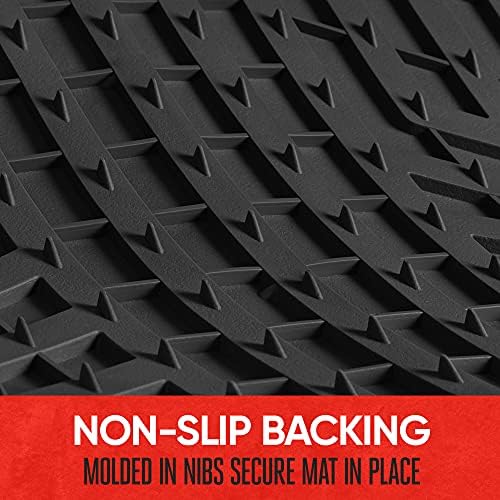 Motor Trend FlexTough Plus-2 Piece Front Car Floor Mats- Black Contour Liners-Deep Dish Heavy Duty Rubber Floor Mats for Car SUV Truck & Van-All Weather Protection, Universal Trim to Fit