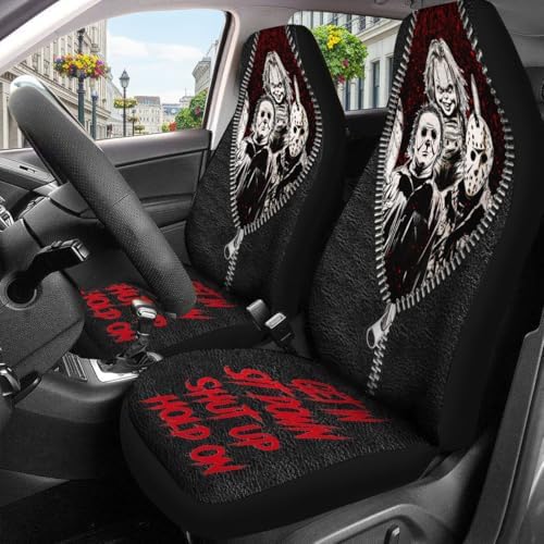 GENANY Masked Horror Group Car Seat Covers, 2-Piece Front Seat Set
