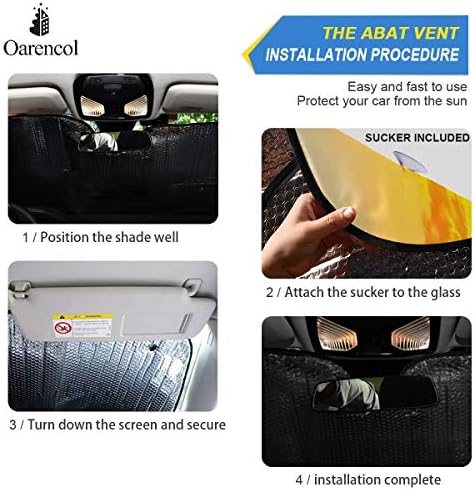 Sunflower Blooming Sunset Car Windshield Sun Shade Foldable UV Ray Sun Visor Protector Sunshade to Keep Your Vehicle Cool (55" x 27.6")