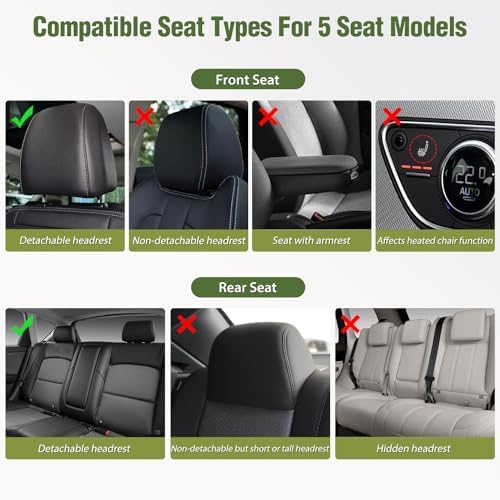 Nilight Car Seat Covers Custom Fit 2007-2024 Jeep Wrangler JK JL 4-Door