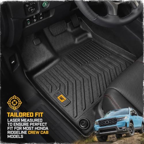 CAT® JustFit™ 3D Custom Fit Floor Mats for Honda Ridgeline 2017-2025, Heavy Duty All Weather Floor Liners Laser Measured, Honda Ridgeline Accessories