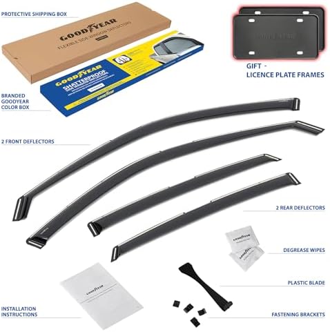 Goodyear Shatterproof Window Deflectors for Honda Civic 2022-2026 Hatchback, Rain Guards, Window Visors for Cars, Vent Deflector, Car Accessories, 4 pcs - GY007899