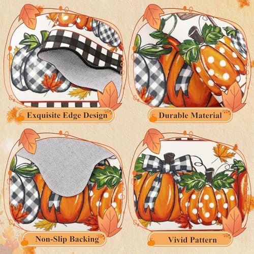 U'Artlines Fall Pumpkin Kitchen Rugs with Runner Sets 3 Piece, Washable - Image 4