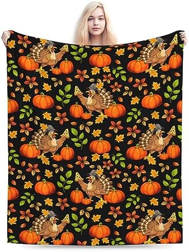 Socira Thanksgiving Throw Blanket Turkey Blankets Plush Gifts for Women Men - Image 5