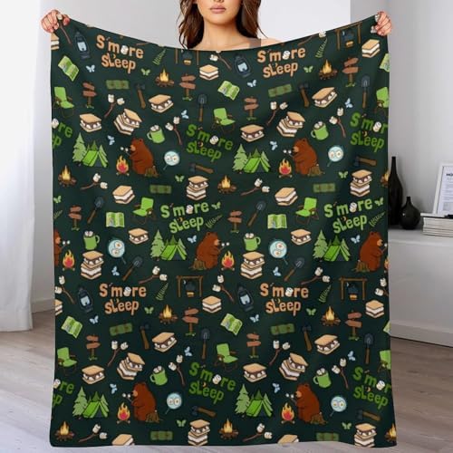 Socira Funny S More Camping Blanket Throw Blanket Funny S More Camping Gifts for Women Men Soft Sofa Throws for Travel Camping Bed Home Decor Car Birthday Gift 40"*50" （100 * 130cm） - Image 2