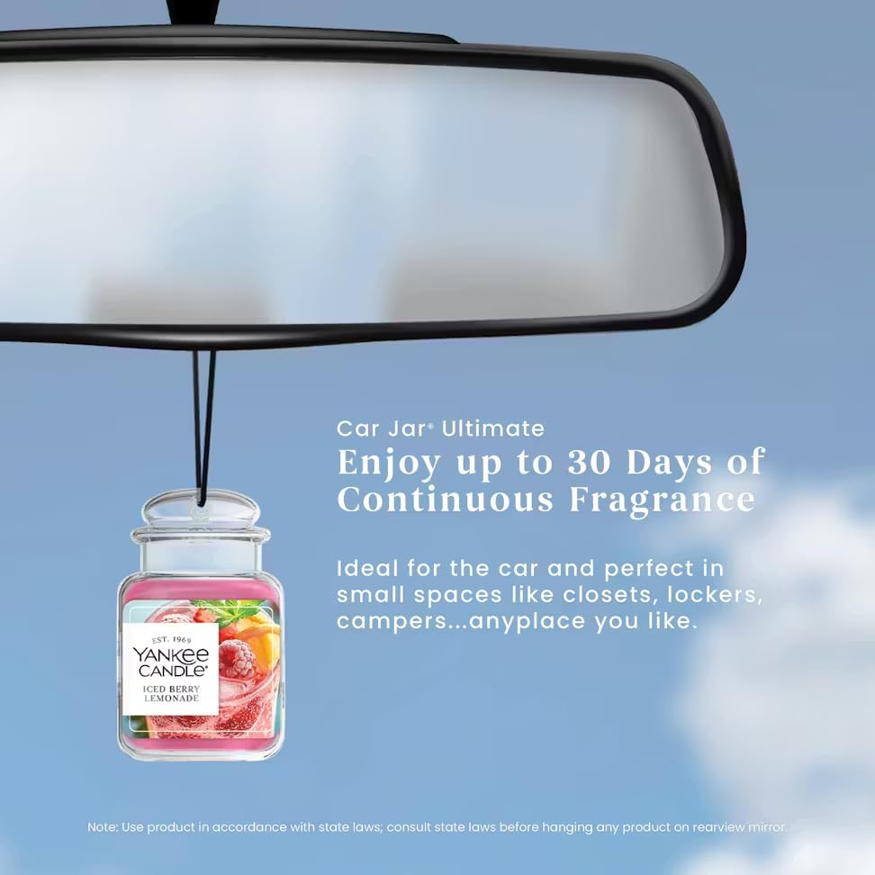 Yankee Candle Paper Car Jar, Air Freshener for Long Lasting Fragrance, Iced Berry Lemonade, 10 Packs - Image 5
