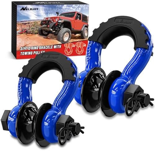 Nilight 3/4" D-Ring Shackle with Snatch Block, Heavy Duty Recovery Set