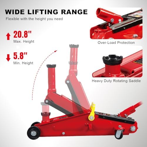 Big RED 3 Ton Hydraulic Trolley Service/Floor Jack with Extra Saddle - Image 2