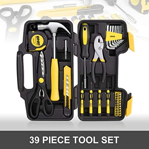 DNA MOTORING 39-Piece Portable Car Emergency Tool Kit, Home Repair Tool Kit, With Storage Box, Suitable For Home Diy, Car Repair, and Roadside Emergencies, Yellow,TOOLS-00007 - Image 3
