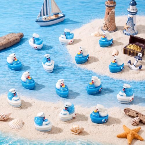 RoundFunny 36 Pcs Mini Sunglasses Sailor Cruise Ducks Tiny Resin Duck - Image 4