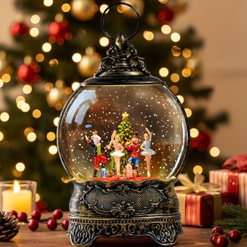 Nutcracker Ballet Scene Christmas Snow Globe Lantern Indoor Decor Walnut Soldier with Music,6H Timer,USB Lined/Battery Operated Lighted Lantern for Christmas Festival Decoration Giftsts - Image 6