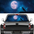 Abstract Wolf Truck Rear Window Graphic Decals, Beautiful Moon Starry Sky Animal Howling Pickup Car Window Stickers Truck Back Window Film Decal for Trucks SUV 66 x 22 inch
