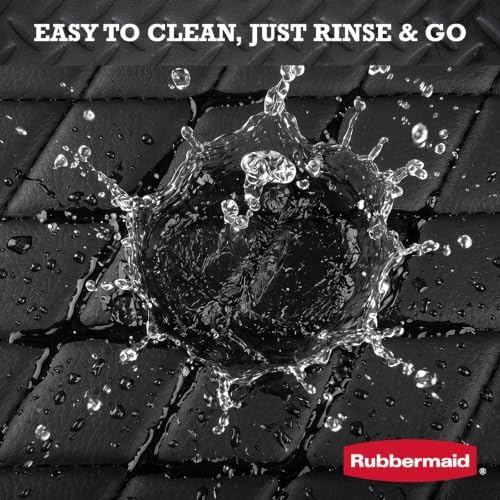 Rubbermaid Car Floor Mats, 4-Piece All Weather Floor Mats Set for Cars, SUVs & Trucks, Waterproof Heavy Duty PVC Automotive Floor Liners, Anti-Slip Front & Rear Mats, Black