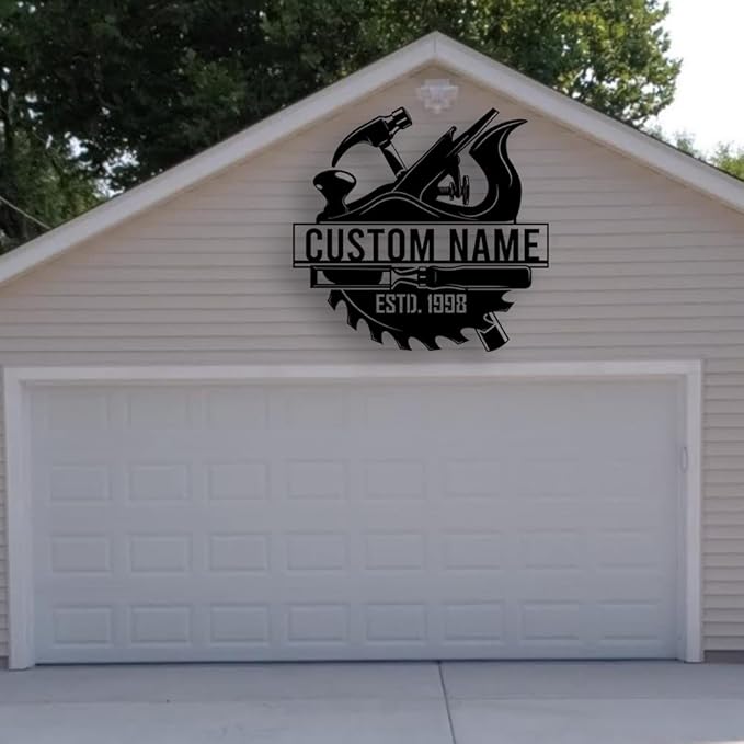 Personalized Dad's Garage Metal Sign - Image 2