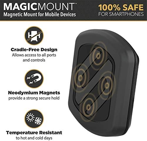 Scosche MAGWSM-2PXCES0 MagicMount Magnetic Suction Cup Phone Mount for Car Windshield/Dashboard, 360° Adjustable Magnet Head, Universal Phone Holder Compatible With iPhone, Samsung & More (Pack of 2)