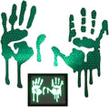 customTAYLOR33 High Intensity Grade Reflective Bloody/Dripping Hands Decals for Helmets, Windscreens, Rear Windows, Bumper Stickers (5 inches Height, Green)