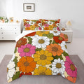 Groovy Floral Comforter Set Colorful Flower Bedding Set Kids Boys King by Erosebridal
