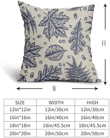 Navy Blue Fall Pillow Covers 16x16 Set of 2 Cream Maple Leaf Print Autumn Colored Harvest Decorative Outdoor Pillowcases Farmhouse Seasonal Throw Cushion Case Decor for Home Couch Sofa Bed - Image 5