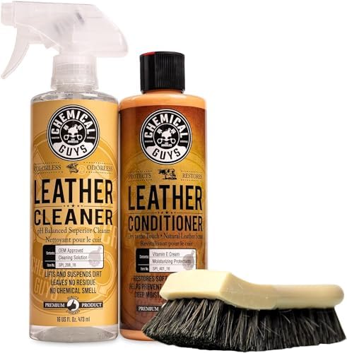 Chemical Guys Leather Cleaner and Conditioner Kit with Brush