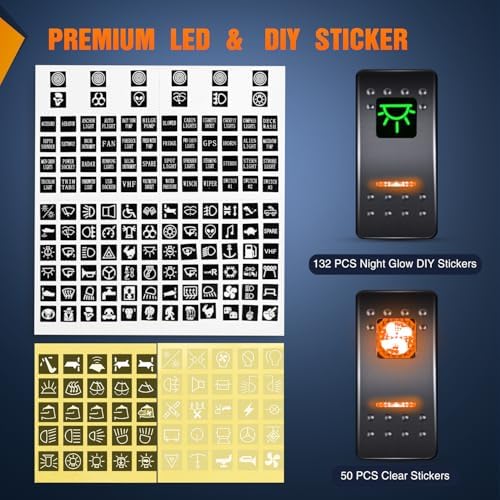 Nilight 5 Gang Rocker Switch Panel with PD Type C and USB Charger Voltmeter
