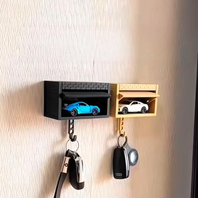 Wall-Mounted Car Display Key Holder, Decorative Garage Model Design - Image 2