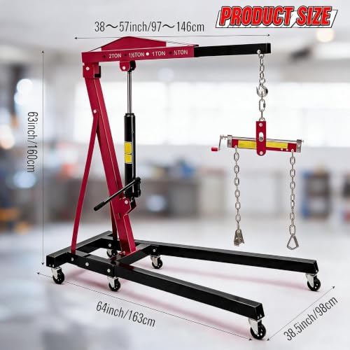 2 Ton Engine Hoist Cherry Picker Foldable Garage Engine Crane - Image 6