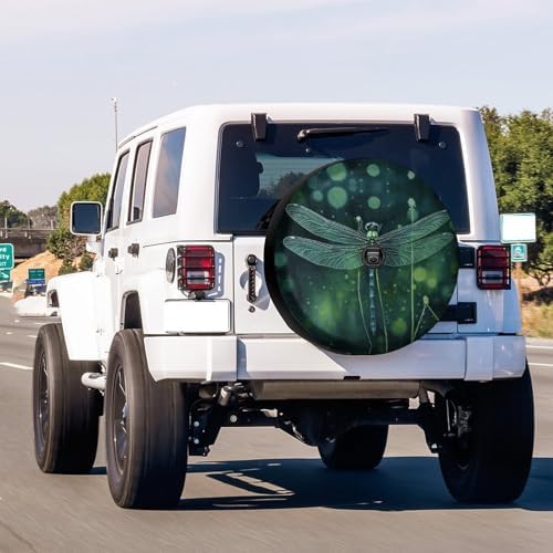 Delerain Dragonfly Spare Tire Cover with Backup Camera Hole for Jeep RV Trailer SUV Truck and Many Vehicle, Wheel Covers Sun Protector Waterproof (15 Inch for Diameter 27"-29") - Image 2