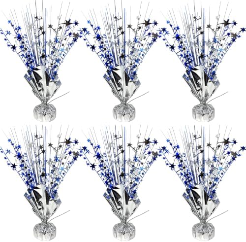 Blue and Silver Party Decorations Birthday Table Centerpiece Burst by YinNorth