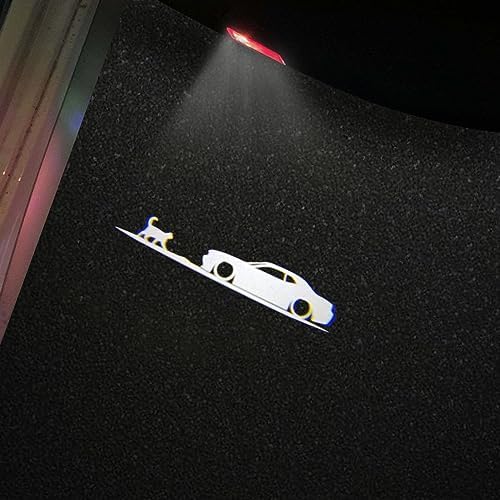 2 PCS Car Door Logo Lights Compatible for Challenger 2015-present Courtesy LED Ghost Shadow Light Projector Lamps Accessories (Cat)