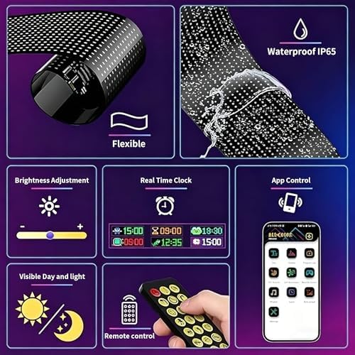 SuperRGB LED Eyes for Car Windshield14 x4[2PC], Dynamic Animated Devil Eyes Light, RGB Programmable Flexible Car Sign for Motorcycle,Truck RV, USB Powered Windshield Ambient Decoration
