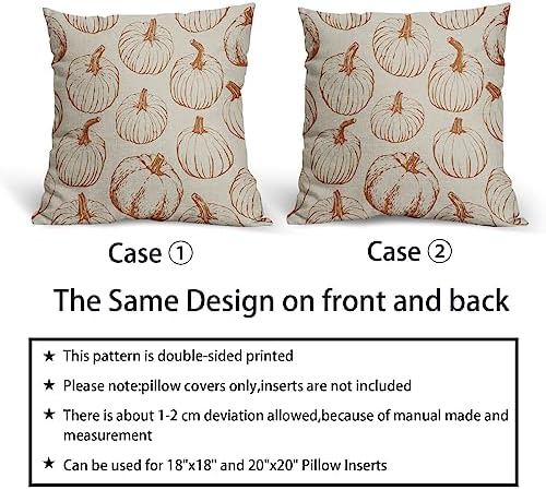 Fall Pillow Covers 18x18 Set of 2 Burnt Orange Pumpkin Harvest - Image 6