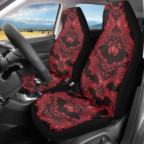 Gothic Bat Car Seat Covers Set of 2 Elastic Fabrics
