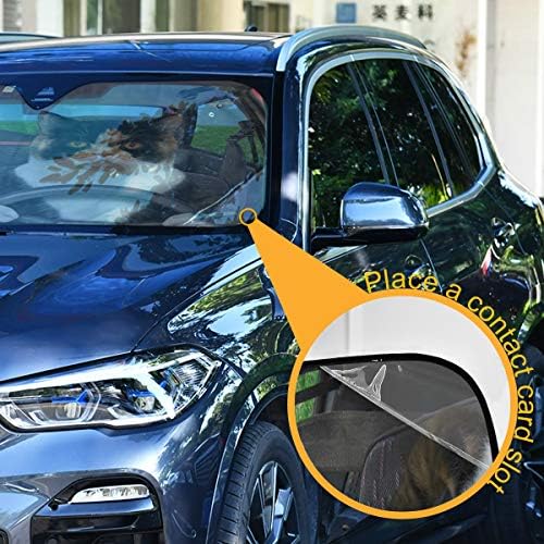 Cat Driving Car Windshield Sun Shade Fun Animal Cool Foldable UV Ray Sun Visor Protector Sunshade to Keep Your Vehicle Cool (55" x 27.6")